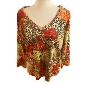 Chico’s Soft V-Neck Multicolor Sweater